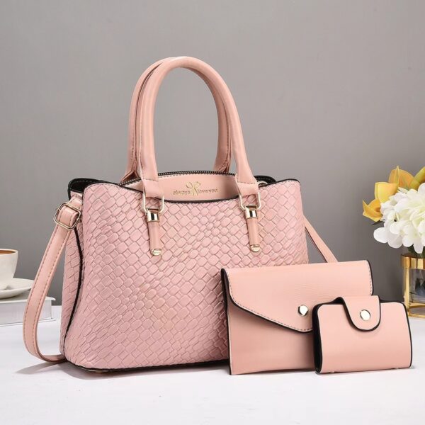 Woven Texture Three-piece Set Large Capacity One Shoulder Combination Bags - Image 6