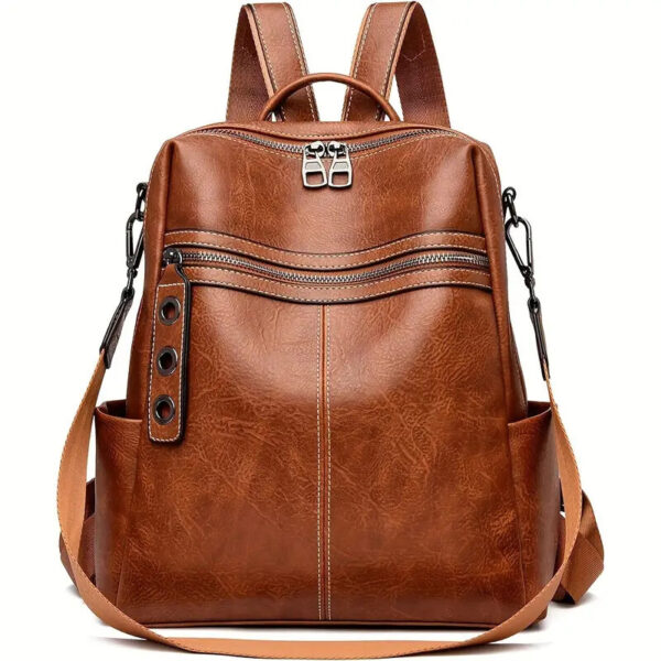 Purse For Women Fashion Faux Leather Convertible Shoulder Handbag Travel Bag Satchel Rucksack Ladies Bag - Image 4