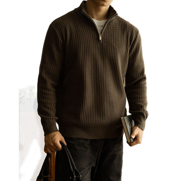 Turtleneck Zipper Sweater Men's Coat Thick Long Sleeve - Image 4
