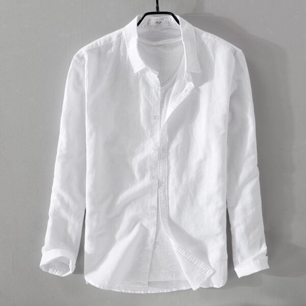 Summer Men's Cotton And Linen Casual Long Sleeve Shirt Thin - Image 8