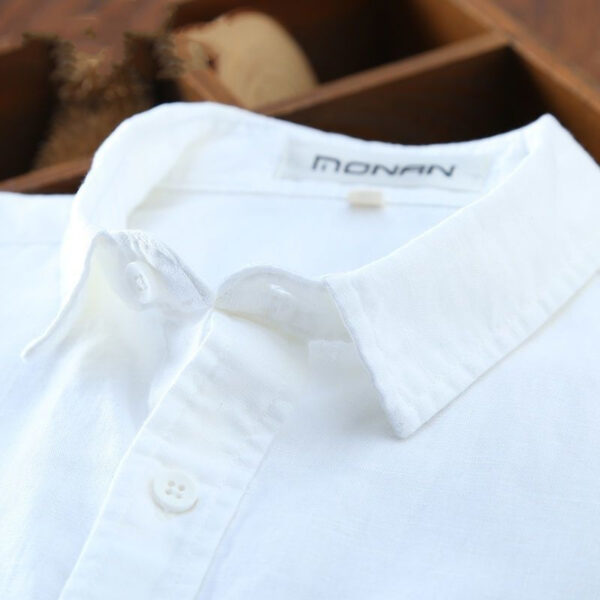 Summer Men's Cotton And Linen Casual Long Sleeve Shirt Thin - Image 6