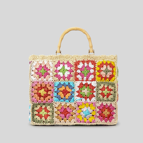 Fashion Cool Contrast Color Straw Bag Women - Image 4
