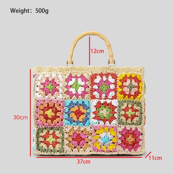 Fashion Cool Contrast Color Straw Bag Women - Image 5
