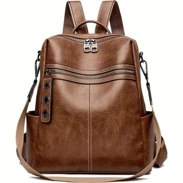 Purse For Women Fashion Faux Leather Convertible Shoulder Handbag Travel Bag Satchel Rucksack Ladies Bag - Image 3