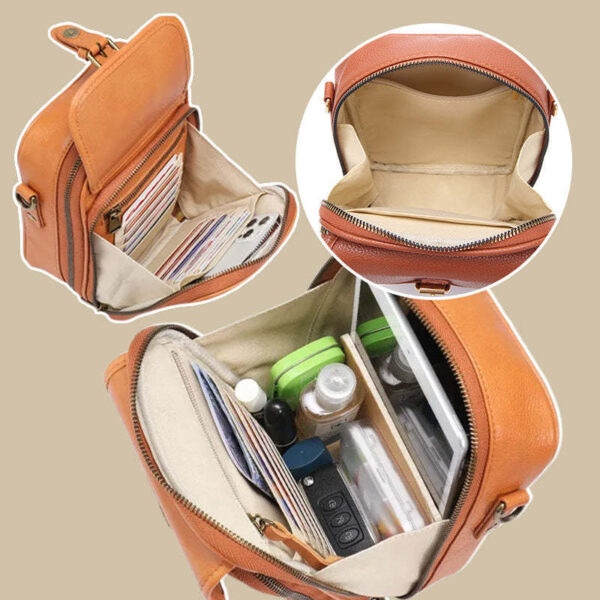 Unisex Vintage Large Capacity Messenger Bag Storage Bag  With 10 Card Inserts Casual Backpack Women's Bag Retro Backpack Large Capacity Travel - Image 7